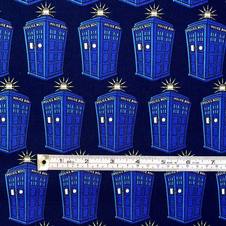 Doctor Who Tardis fabric 50cm Blue Cotton Fabric Quilting Police Public Phone Booth Novelty Fabric Springs Creative CP57124