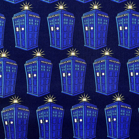 Doctor Who Tardis fabric 50cm Blue Cotton Fabric Quilting Police Public Phone Booth Novelty Fabric Springs Creative CP57124