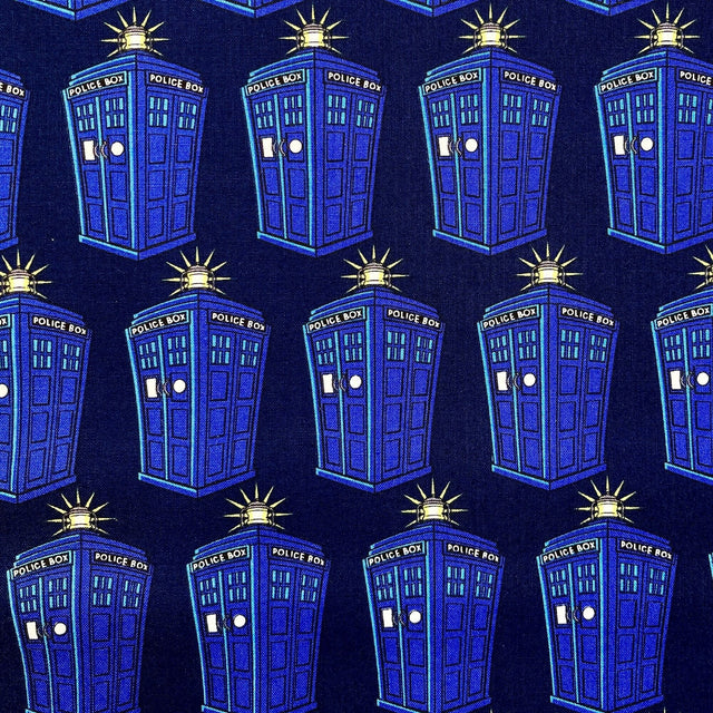 Doctor Who Tardis fabric 50cm Blue Cotton Fabric Quilting Police Public Phone Booth Novelty Fabric Springs Creative CP57124