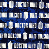 Doctor Who Blue Logo Fabric – Springs Creative SC51602 | Licensed Cotton Quilting Fabric