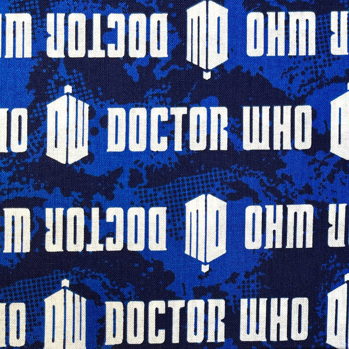 Doctor Who Blue Logo Fabric – Springs Creative SC51602 | Licensed Cotton Quilting Fabric
