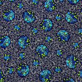Blue Floral Navy Fabric Roses Nosegay Bouquet Quilting 100% Cotton fabric 50cm by Michael Miller Fabrics CX6902-Blue