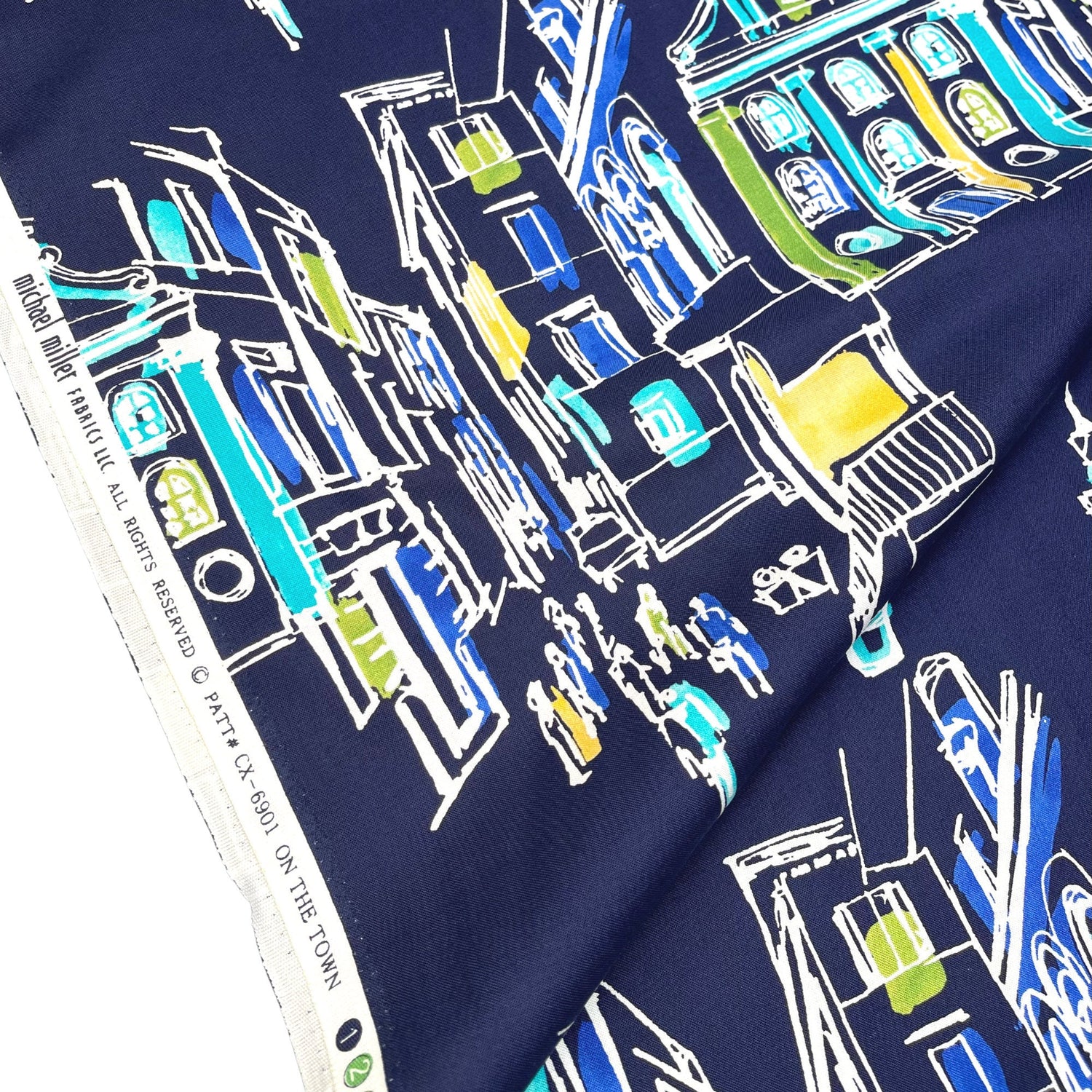On the Town fabric Navy Quilting 100%Cotton Michael Miller fabric CX-6901-Navy