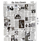 Cat fabric Newspaper 60cm The Kitty Chronicle White Timeless Treasures C1200White