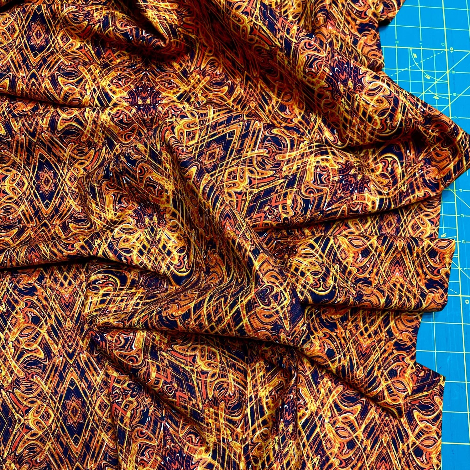 Kismet Orange swirl fabric Geometric Quilt fabric Paula Nadelstern for Benartex BT1774-28