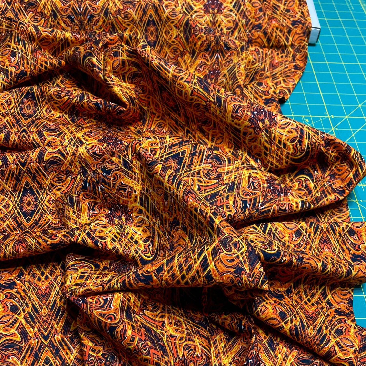 Kismet Orange swirl fabric Geometric Quilt fabric Paula Nadelstern for Benartex BT1774-28