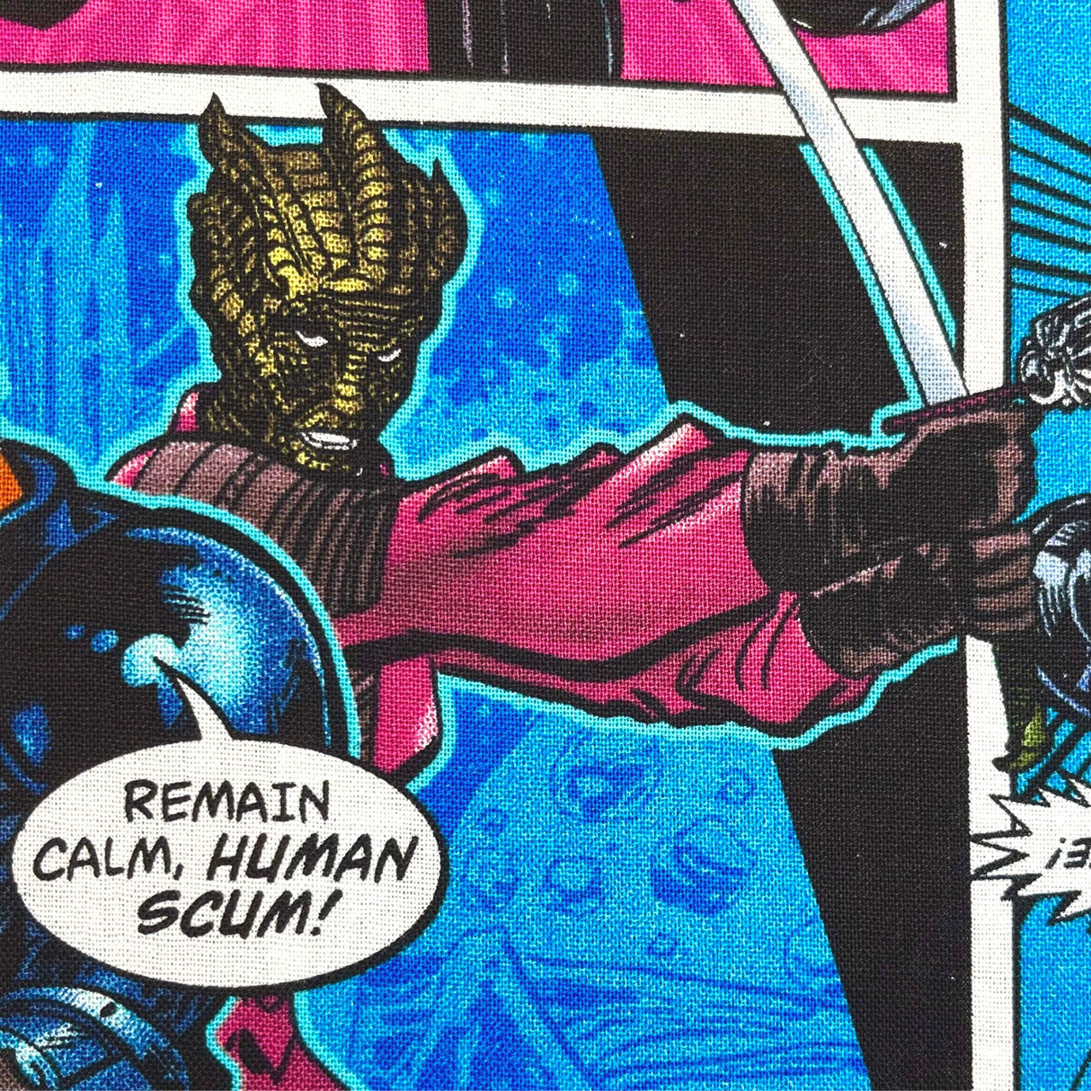 Doctor Who fabric Daleks Davros Villians 31cm Multi 100% Craft Cotton Quilting Novelty Licensed Fabric by Springs Creative CP54493