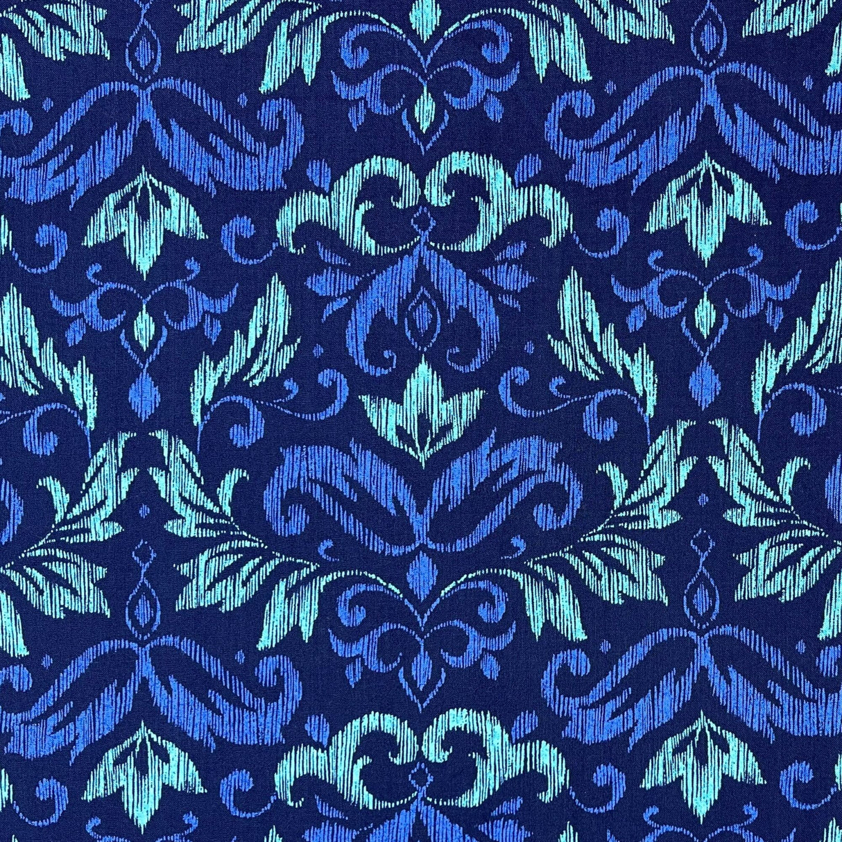 Michael Miller fabric Blooming Damask Blue Quilting 100% Cotton fabric CX6904-Blue