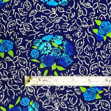 Blue Floral Navy Fabric Roses Nosegay Bouquet Quilting 100% Cotton fabric 50cm by Michael Miller Fabrics CX6902-Blue