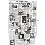 Cat fabric Newspaper 60cm The Kitty Chronicle White Timeless Treasures C1200White