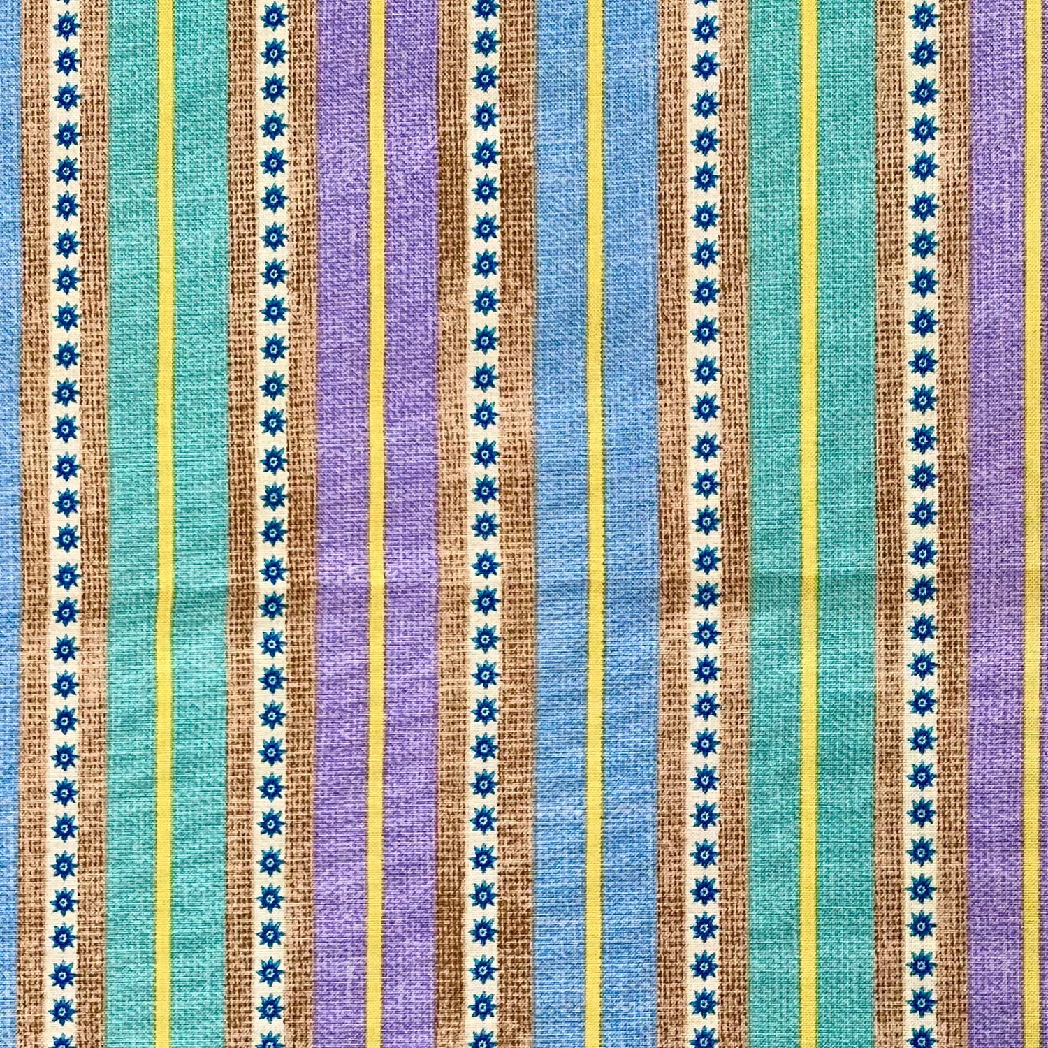 Happy Campers Blue Lilac Green Fabric Peace DTK Signature Quilting 100% Cotton fabric Studio E SE3125-15