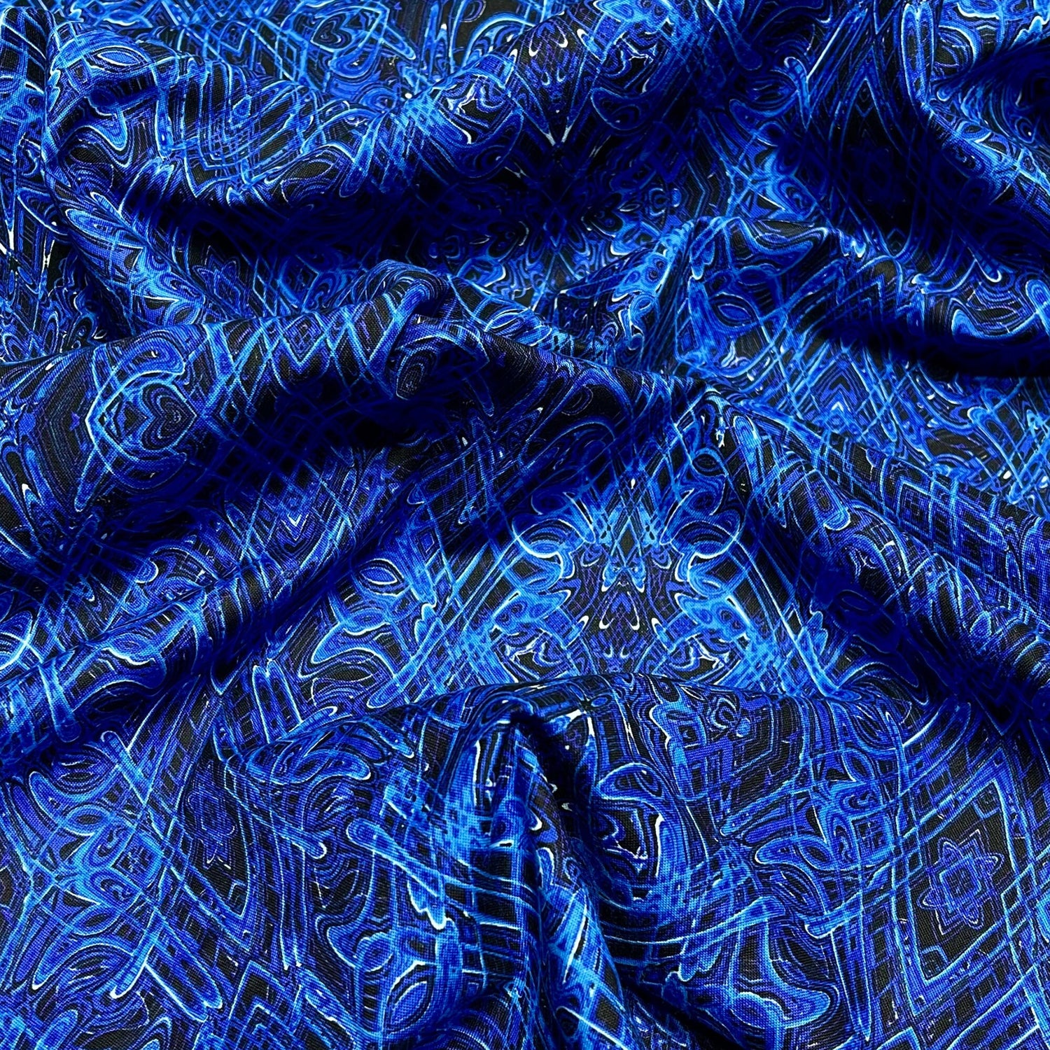 Kismet Blue swirl fabric Geometric Quilt fabric Paula Nadelstern for Benartex