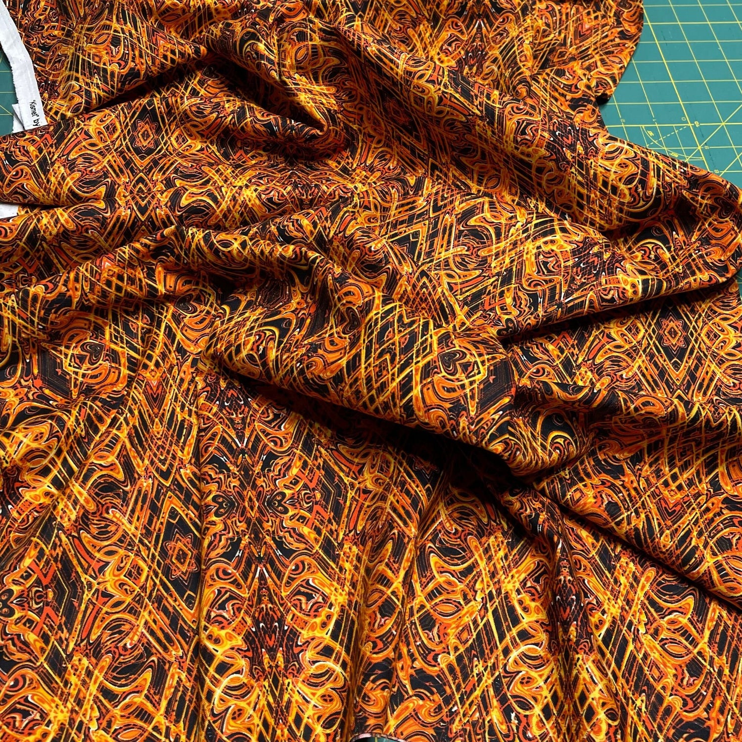 Kismet Orange swirl fabric Geometric Quilt fabric Paula Nadelstern for Benartex BT1774-28