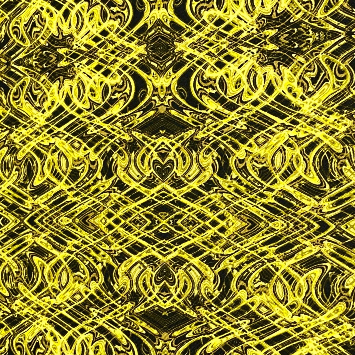 Kismet Yellow Black Swirl fabric Geometric Quilt fabric Paula Nadelstern for Benartex BT1774-44