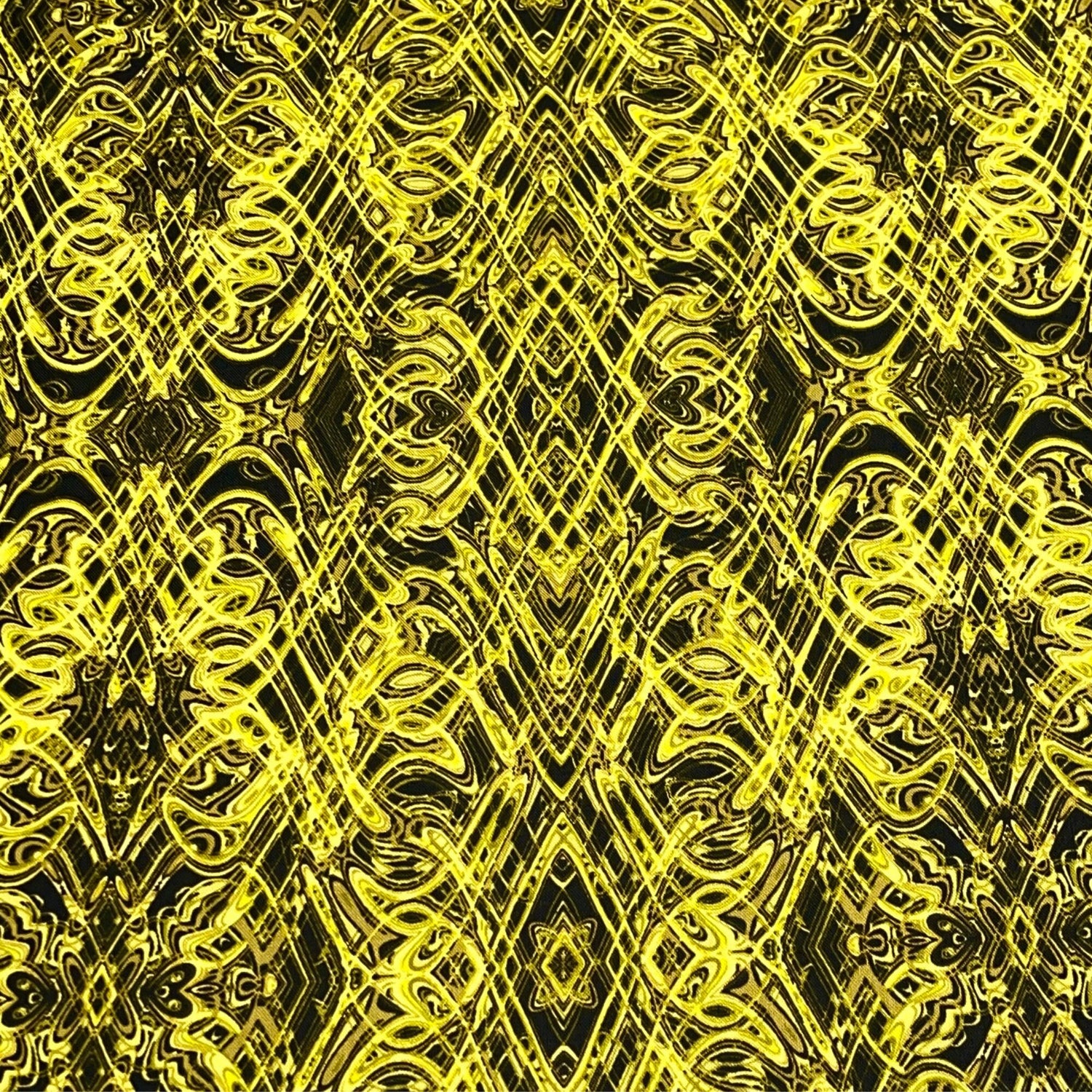 Kismet Yellow Black Swirl fabric Geometric Quilt fabric Paula Nadelstern for Benartex BT1774-44