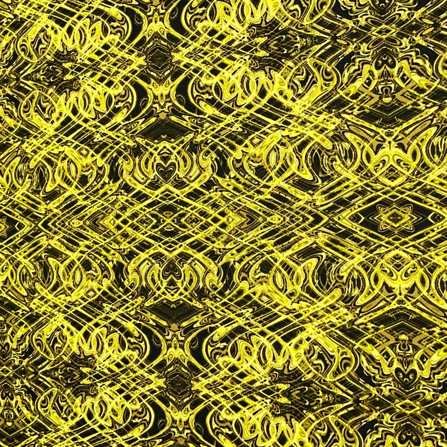 Kismet Yellow Black Swirl fabric Geometric Quilt fabric Paula Nadelstern for Benartex BT1774-44
