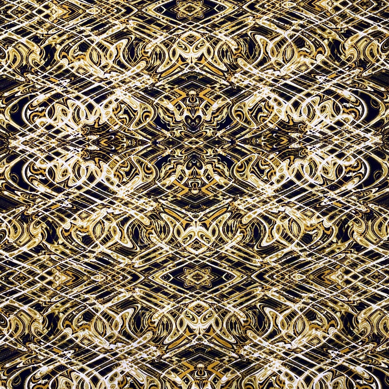 Kismet Gold Black Swirl fabric Geometric Quilt fabric Paula Nadelstern for Benartex BT1774-49