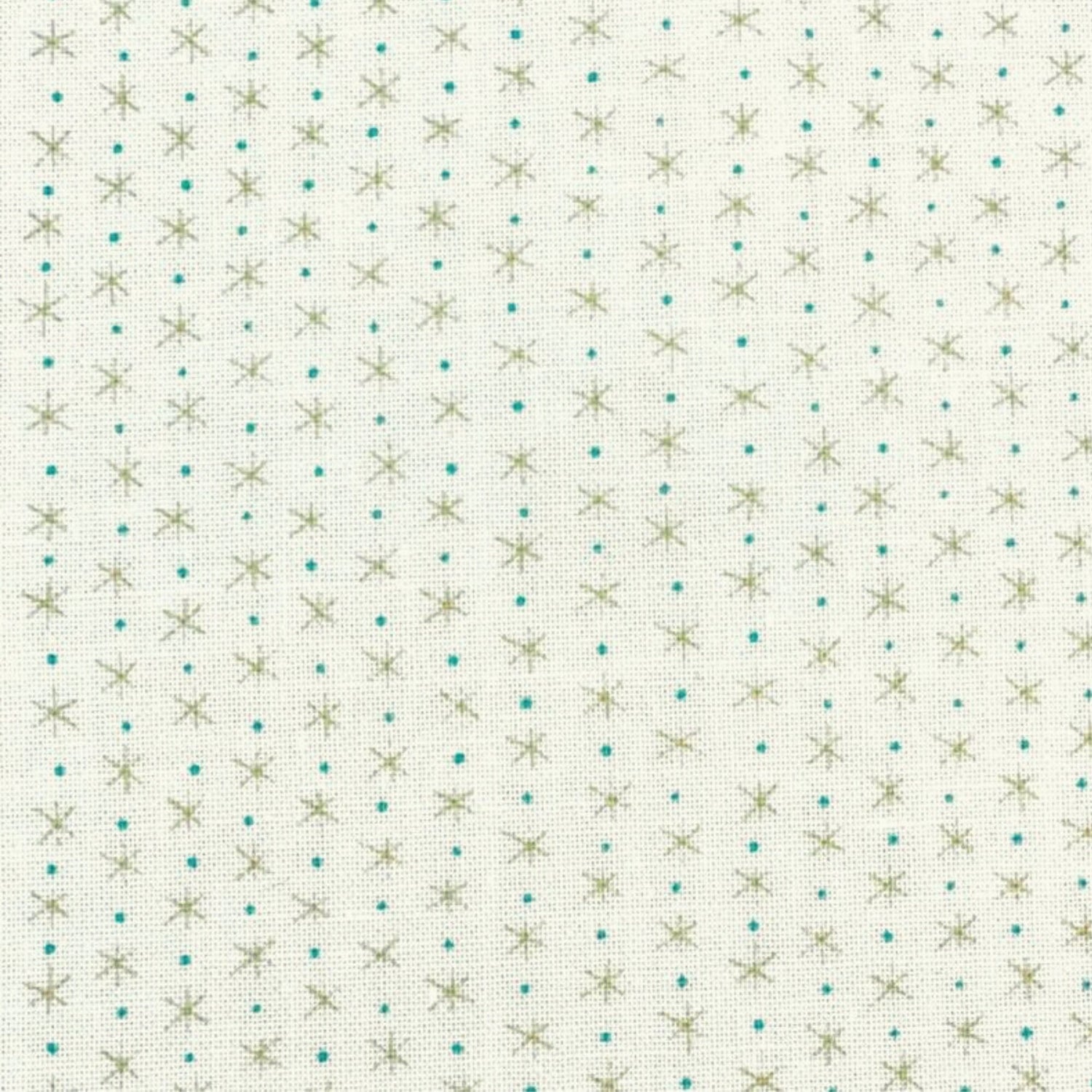 Stars Christmas fabric Blue dots Cream Tan Henry Glass HG8754-44