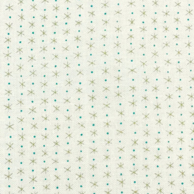 Stars Christmas fabric Blue dots Cream Tan Henry Glass HG8754-44