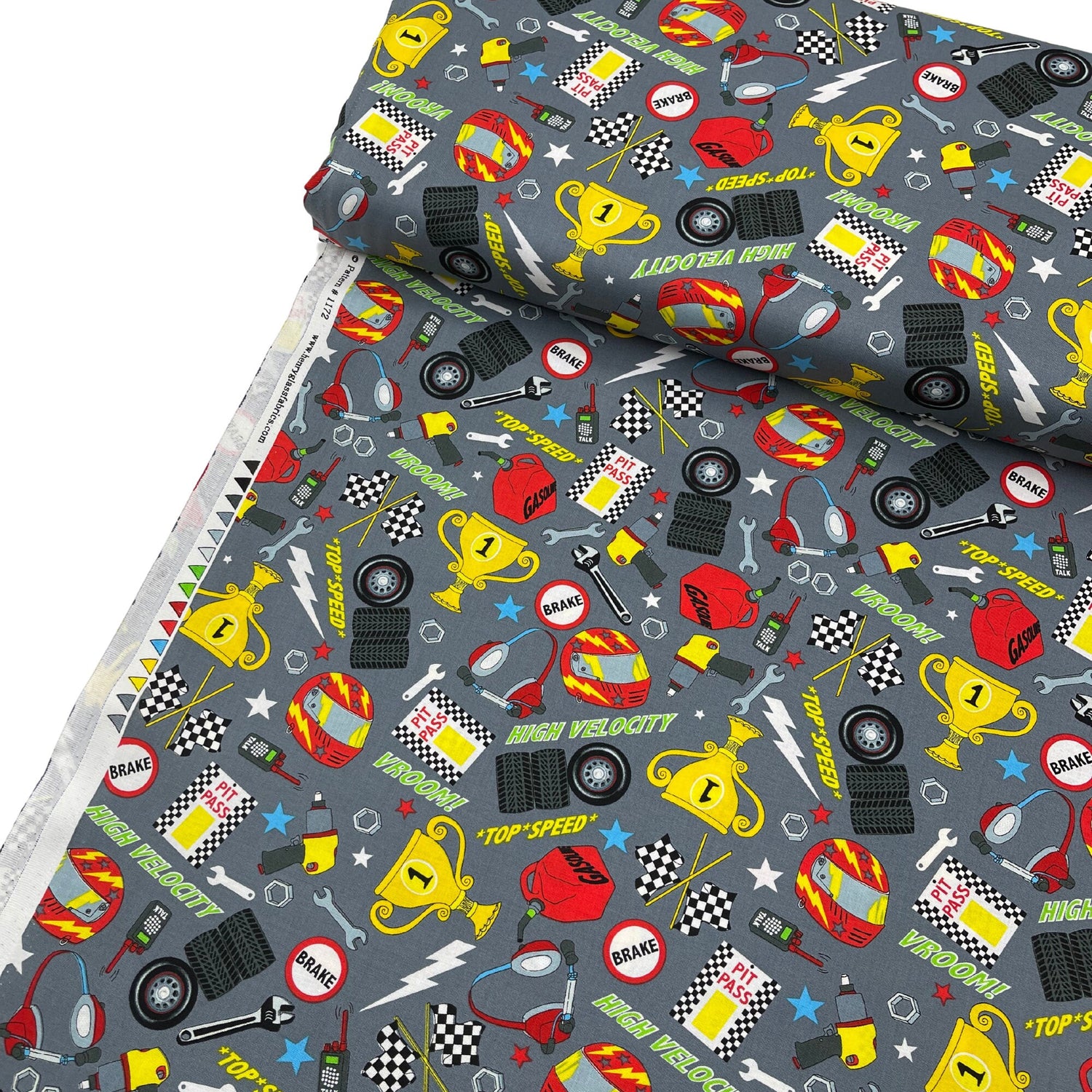 Racing Cars Fabric Tools accessories Grand Prix Fast Track Cotton Quilting fabric by First Blush Studio HG1172-90