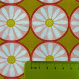 Daisy fabric tile, Pink Gold metallic accents floral Geometric Michael Miller MD7127Gold