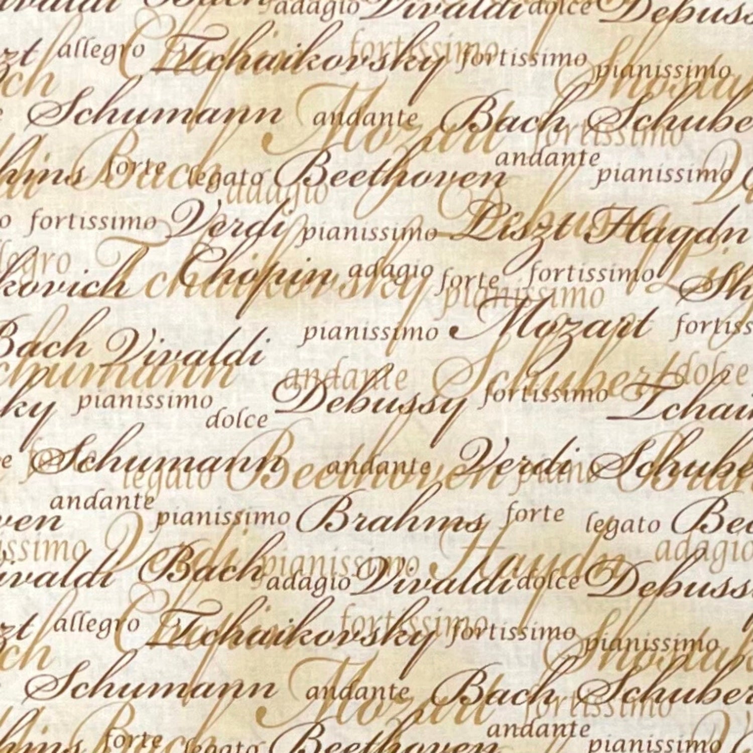 Concerto Musical fabric script writing Musicians Beethoven Vivaldi Chopin Mozart Benartex