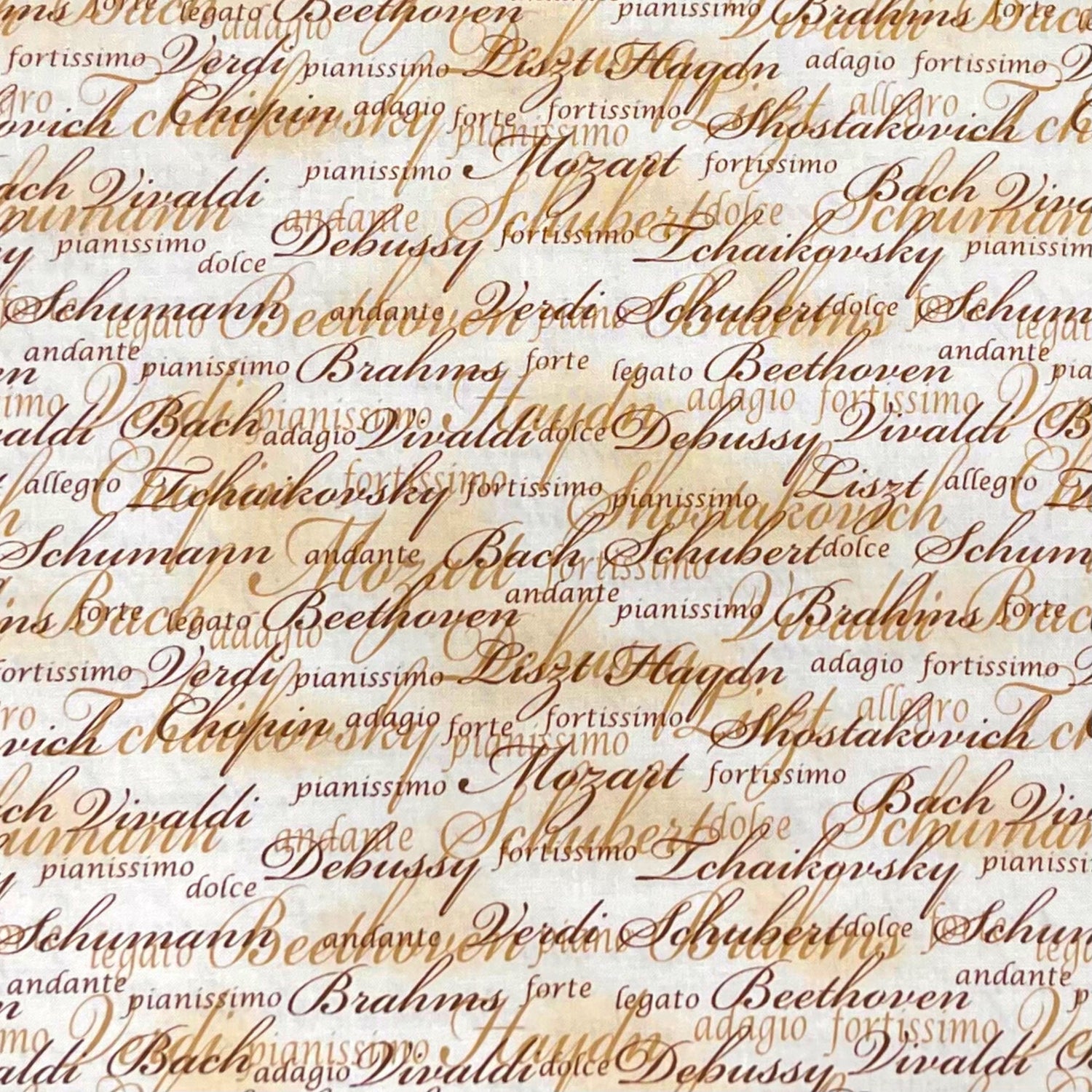 Concerto Musical fabric script writing Musicians Beethoven Vivaldi Chopin Mozart Benartex