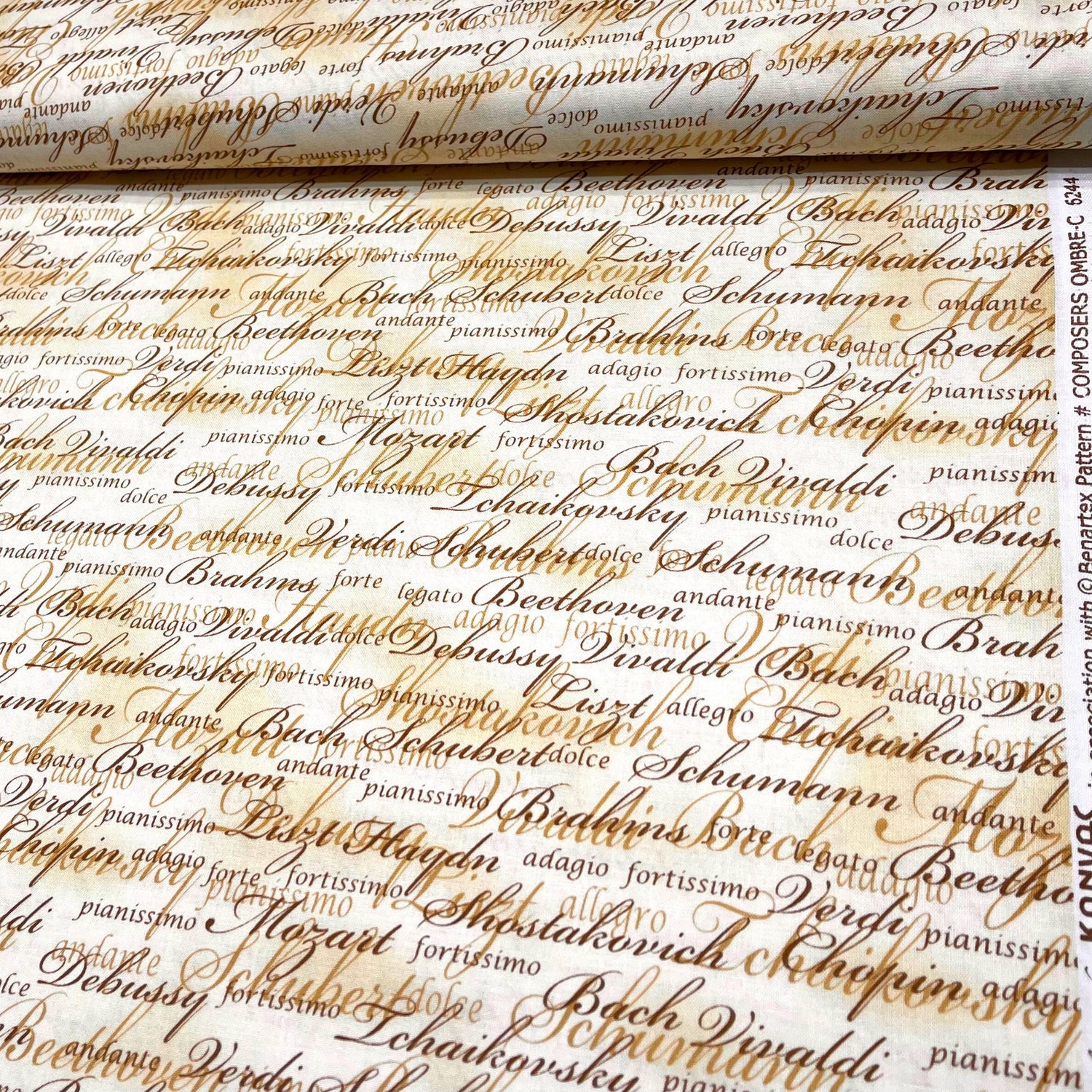 Concerto Musical fabric script writing Musicians Beethoven Vivaldi Chopin Mozart Benartex