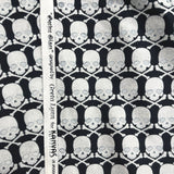 Skulls metallic fabric Black Silver metallic Halloween Cotton Quilting fabric Gothic Glam Fabric Benartex BT-CM4937G-12