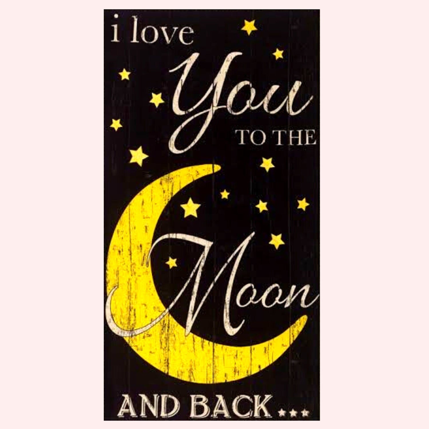 Moon and Back ( I love you) Panel Yellow Black 100% Cotton Quilting Fabric Timeless Treasures C5157Noir