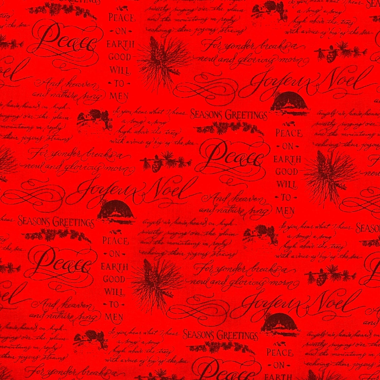 Christmas Elegance fabric Christmas Cotton Quilting Craft Red fabric Henry Glass HG9935-88