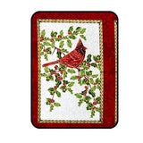 A Festive Season Fabric Panel - Red Cardinals by Benartex BT-2640.07