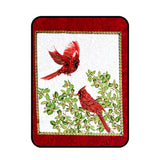 A Festive Season Fabric Panel - Red Cardinals by Benartex BT-2640.07