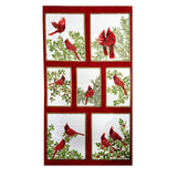 A Festive Season Fabric Panel - Red Cardinals by Benartex BT-2640.07