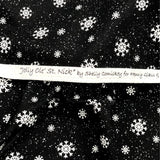 Jolly Ole St Nick Fabric, Snowflakes Black White Christmas Cotton Quilting Fabric Henry Glass HG6756-99