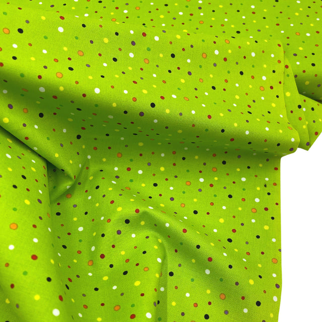 Polka Dots fabric Green Frightful Delightful Halloween Celebration fabric Cotton Quilting fabric HG9903G-66