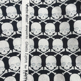Skulls metallic fabric Black Silver metallic Halloween Cotton Quilting fabric Gothic Glam Fabric Benartex BT-CM4937G-12