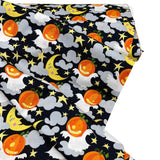 Happy Halloween Pumpkin fabric Moon Stars Ghosts Orange David Walker Fabric Cotton Quilting fabric FSDW104.0GHOU