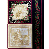 Peace Fabric PANEL Choir of Angels Gold, Red, Black Cotton Quilting fabric Benartex