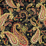 Christmas Splendor fabric, Black, Gold metallic, Quilt, Craft, Cotton, Quilters fabric HG8321-Black