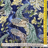 Peacock Fabric Plume Pacific Quilting Craft Cotton Blue fabric 50cm by Timeless Treasures