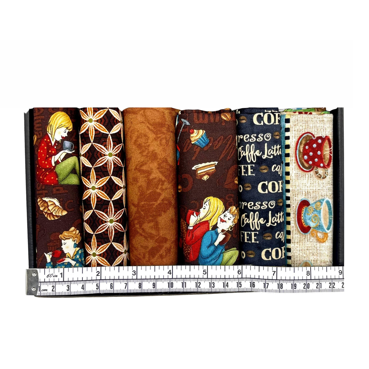Coffee time, Fat Quarter pack, Gift ideas, Pre-cut, Quilting Fabric