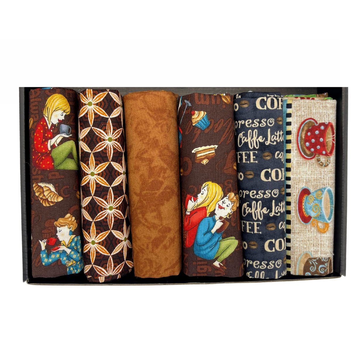 Coffee time, Fat Quarter pack, Gift ideas, Pre-cut, Quilting Fabric