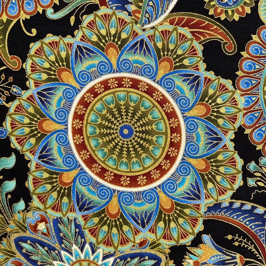 Alexandria Black fabric, Timeless Treasures, Craft Cotton Quilters fabric TT-CM4592