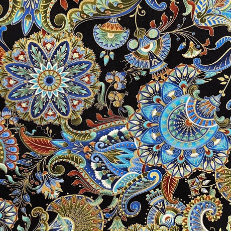 Alexandria Black fabric, Timeless Treasures, Craft Cotton Quilters fabric TT-CM4592
