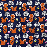 Squirrel Quilting fabric, pink hearts, Navy, Animal fabric, Crafts, Michael Miller CX-6572