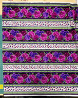 Orchid Border Magenta fabric EOB by Timeless Treasures C3210