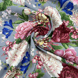 Floral fabric Sakura Japanese Geisha, Chong a Hwang, Timeless Treasures CM6158GREY