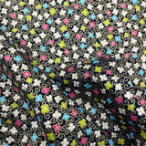 Floral Japanese fabric, Sakura, Petite small multi flowers by Benartex BT-6283.12Black