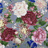Floral fabric Sakura Japanese Geisha, Chong a Hwang, Timeless Treasures CM6158GREY